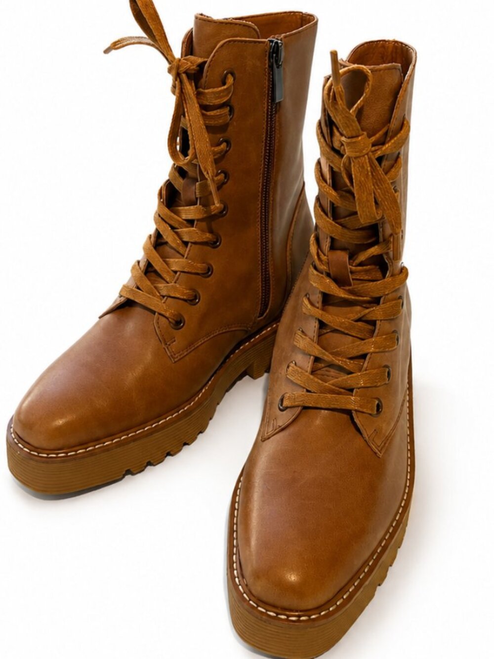 ANTHROPOLOGIE Silent D Udana Leather Combat Military Boot Tan NWOB size 37 (7US)